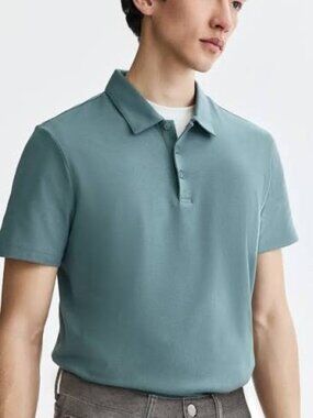 h&m Coolmax Slim Fit Polo Green Men Sz S